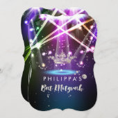 PixDezines Laserlichter/Imitate Silberkrone Einladung (Vorne/Hinten)