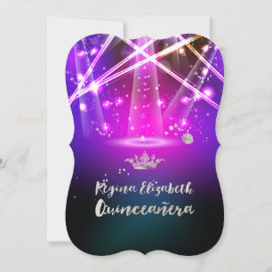 PixDezines Laserlichter Quinceanera/Sweet 15 Einladung