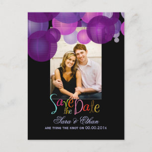 PixDezines Laternen Save the Date Ankündigungspostkarte