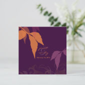 PixDezines Laub-/Auberginen-/Hundeuntergrund Einladung (Stehend Vorderseite)