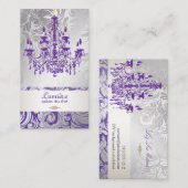 PixDezines Laveur lila Kronleuchter/DIY-Farbe Visitenkarte (Vorne/Hinten)