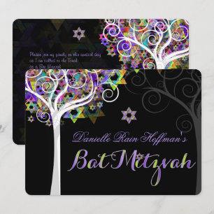 PixDezines Lebensbaum Bat Mitzvah/Kreidetafel Einladung