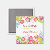 PixDezines Leis Hibiskus, Save the Date Magnet (Vorderseite/Rückseite)