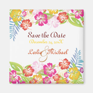 PixDezines Leis Hibiskus, Save the Date Magnet