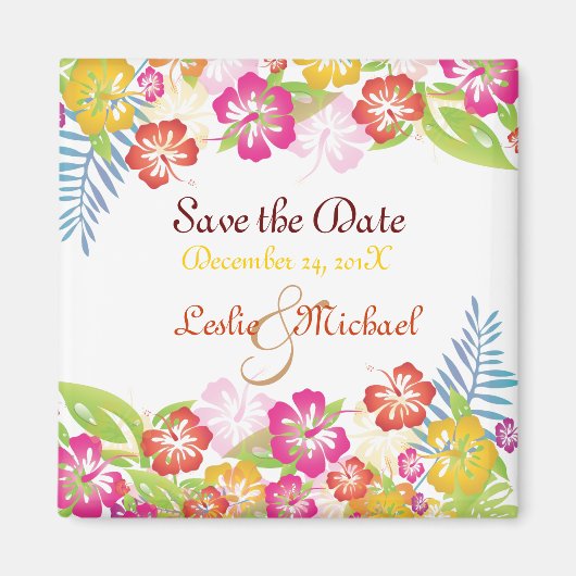 PixDezines Leis Hibiskus, Save the Date Magnet (Vorne)