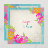 PixDezines leis/Hibiskus, Strand-/Tagesfarbe Einladung (Vorne/Hinten)