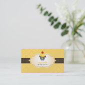 PixDezines lemon Limone Wirbel Cupcake + Pinstreif Visitenkarte (Stehend Vorderseite)