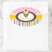 PixDezines lemon Wirbel Cupcake/DIY Ovaler Aufkleber (Tasche)