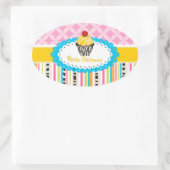 PixDezines lemon Wirbel Cupcake/DIY Ovaler Aufkleber (Tasche)