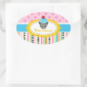 PixDezines lemon Wirbel Cupcake/DIY Ovaler Aufkleber (Tasche)