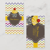 PixDezines lemon Wirbel cupcake+Zickzack Visitenkarte (Vorne/Hinten)