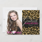 PixDezines Leopard Abschluss Foto Einladung (Vorderseite)
