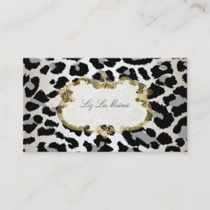 PixDezines Leopard/Champagner Visitenkarte