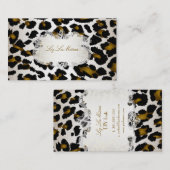 PixDezines Leopard/Champagner Visitenkarte (Vorne/Hinten)