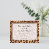 PixDezines Leopard drucken/DIY-Text/ Save the Date Ankündigungspostkarte (Stehend Vorderseite)