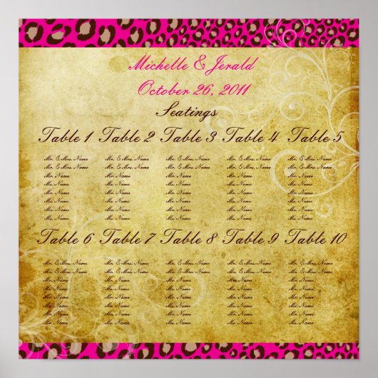 PixDezines Leopard Druckplakette Poster (Vorne)