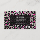 PixDezines Leopard/Elektropink/Imitate silber Visitenkarte (Rückseite)