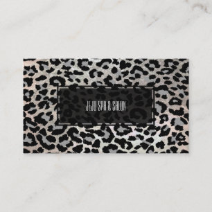 PixDezines leopard/grau/Imitate silber Visitenkarte