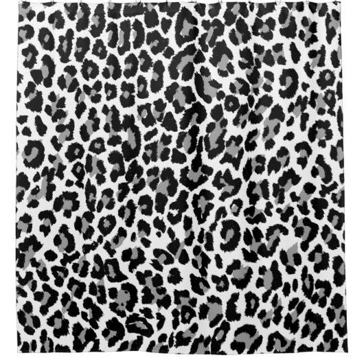 PixDezines Leopard/Grau/Schwarz/DIY Hintergrund Duschvorhang (Vorderseite)
