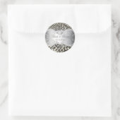 PixDezines Leopard+Perlen Wirbel Hochzeitsaufklebe Runder Aufkleber (Tasche)