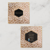 PixDezines Leopard Print/Imitate Gold/DIY Hintergr Quadratische Visitenkarte (Vorne/Hinten)