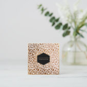 PixDezines Leopard Print/Imitate Gold/DIY Hintergr Quadratische Visitenkarte (Stehend Vorderseite)