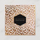 PixDezines Leopard Print/Imitate Gold/DIY Hintergr Quadratische Visitenkarte (Vorderseite)