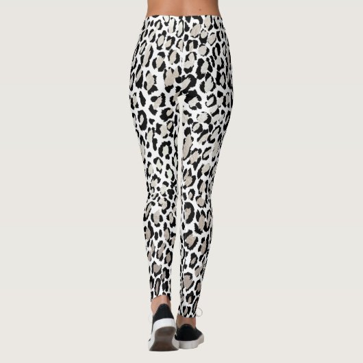 PixDezines Leopard Print/Silver Tone Leggings (Rückseite)