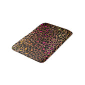 PixDezines Leopard/Regenbogenfarben/einstellbar Badematte (Schrägansicht)