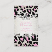 PixDezines Leopard/rosa Champagner Visitenkarte (Rückseite)