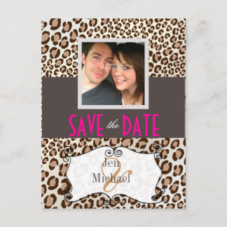 PixDezines Leopard, Save the Date Postkarten aus F