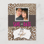PixDezines Leopard, Save the Date Postkarten aus F (Vorderseite)