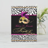 PixDezines Leopard Sweet 16 Masquerade / DIY Farbe Einladung (Stehend Vorderseite)