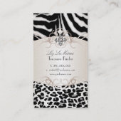 PixDezines Leopard/Zebra/Champagner Visitenkarte (Rückseite)