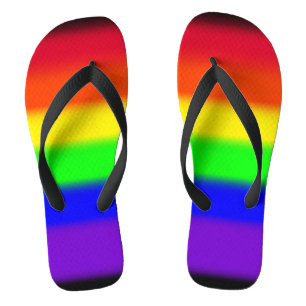 PixDezines LGBT Stolz Regenbogen Neonfarben Badesandalen