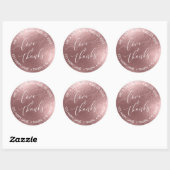 PixDezines LIEBE+DANKS IMITATE FOIL, ROSE GOLD Runder Aufkleber (Blatt)