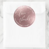 PixDezines LIEBE+DANKS IMITATE FOIL, ROSE GOLD Runder Aufkleber (Tasche)
