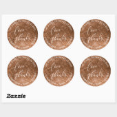 PixDezines LIEBE+DANKS IMITATS FOIL, COPPER Runder Aufkleber (Blatt)