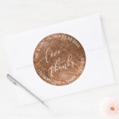 PixDezines LIEBE+DANKS IMITATS FOIL, COPPER Runder Aufkleber (Umschlag)