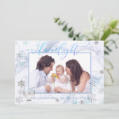 PixDezines Liebe+ Leichte Hanukkah Marmor Schneefl Feiertagskarte (Stehend Vorderseite)