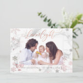 PixDezines Liebe+ Leichte Hanukkah Marmor Schneefl Feiertagskarte (Stehend Vorderseite)