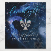 PixDezines Liebe+Light Hanukkah, Fun Script Schrif Weinetikett (Einzelnes Label)