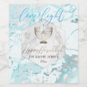 PixDezines Liebe+Light Hanukkah, Marmor Weinetikett (Einzelnes Label)