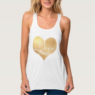 PixDezines Liebe mit goldenem Herzen Tank Top
