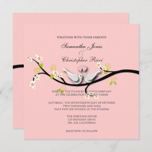 PixDezines-Liebe taucht/dunkle Hintergrundfarbe Einladung (Vorne/Hinten)