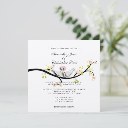 PixDezines-Liebe taucht/dunkle Hintergrundfarbe Einladung (Stehend Vorderseite)