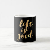 PixDezines Life is Good/Imitats Gold/DIY Hintergru Kaffeetasse (Mittel)