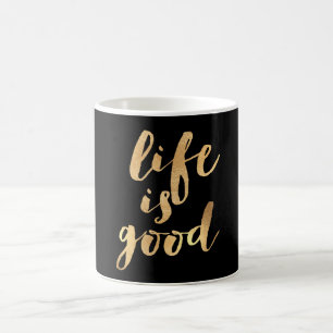 PixDezines Life is Good/Imitats Gold/DIY Hintergru Kaffeetasse