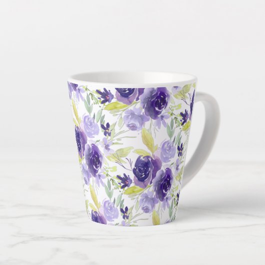 PixDezines Lila Blume Milchtasse (Rechte Ecke)