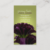 PixDezines lila Calla/Deuy-Hintergrundfarbe Visitenkarte (Rückseite)